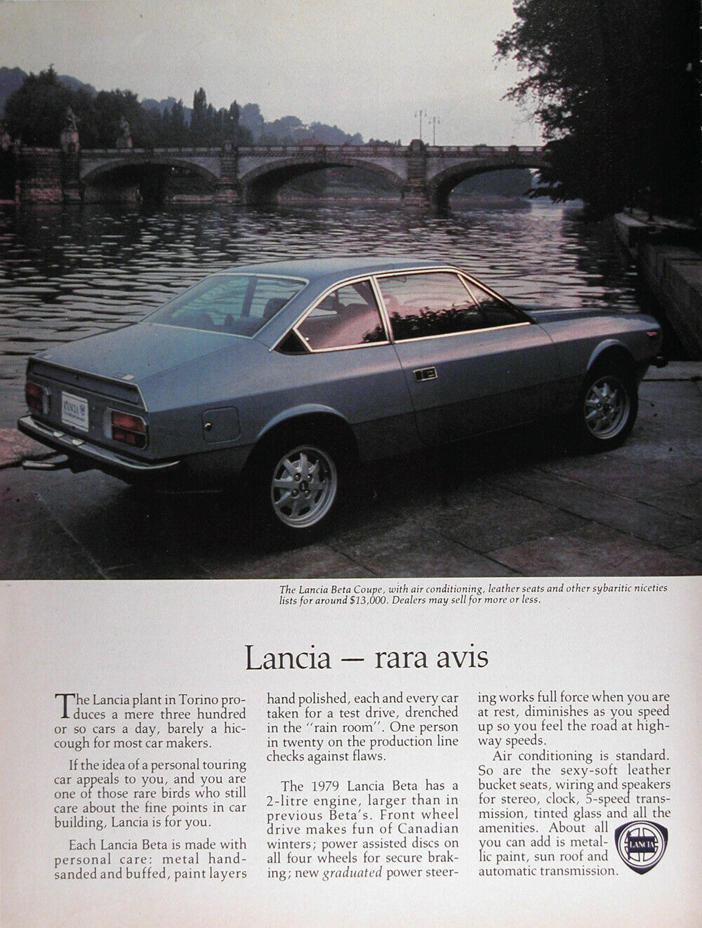 1979 Lancia Beta Coupe Msrp $13,000 Lot Of (2) Rare Cdn Ads ~ Free Shipping!
