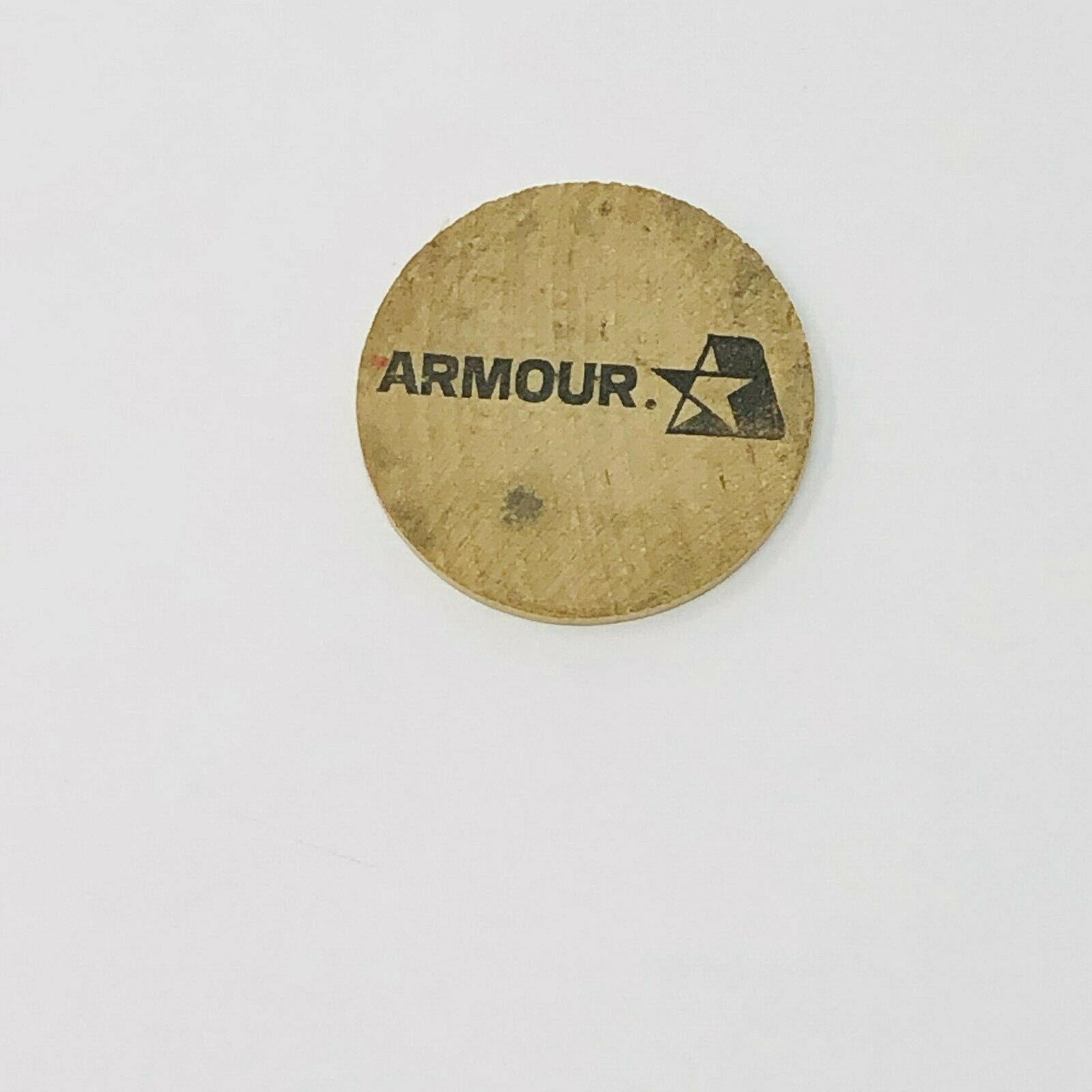 Vintage Armour Hotdog Foods Advertising Wood Wooden Nickle Coin Token