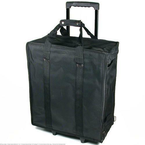 New Large Jewelry Display Box Black Carrying Case W/ Wheels