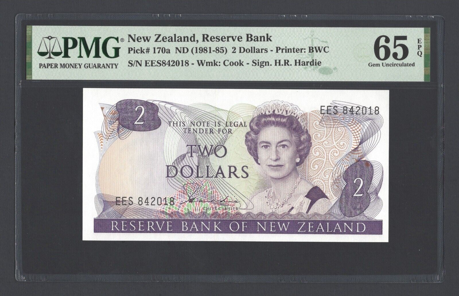 New Zealand 2 Dollars (1981-85) P170a Uncirculated Graded 65