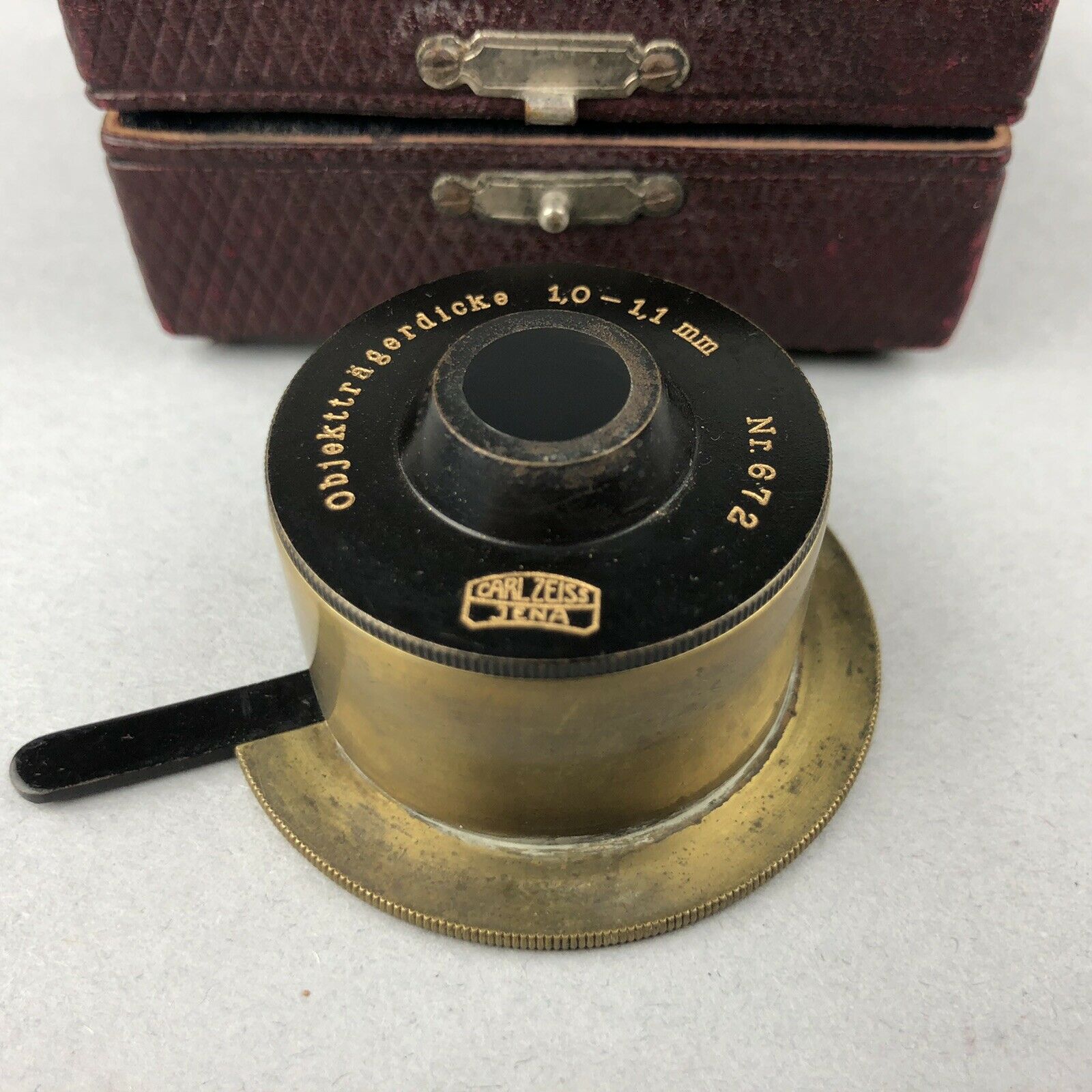 Antique Zeiss Microscope Brightfield / Darkfield Condenser For 1.0-1.1mm Slides