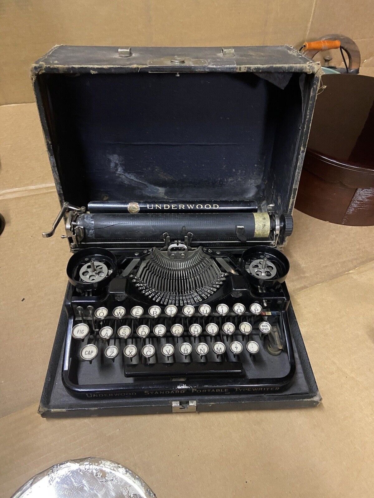 Antique 1921 Underwood Standard Portable Typewriter Bank  W/ Carrying Case