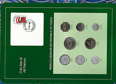 Coin Sets Of All Nations Yemen Dem. Rep. 8 Coin 1964 - 1984 Unc 1 Fil '64 W/card