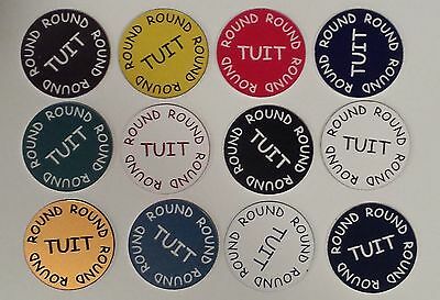 12 Assorted Colors 1.5 Inch Round Tuit Around To It Colored Tokens Gift 1.5"