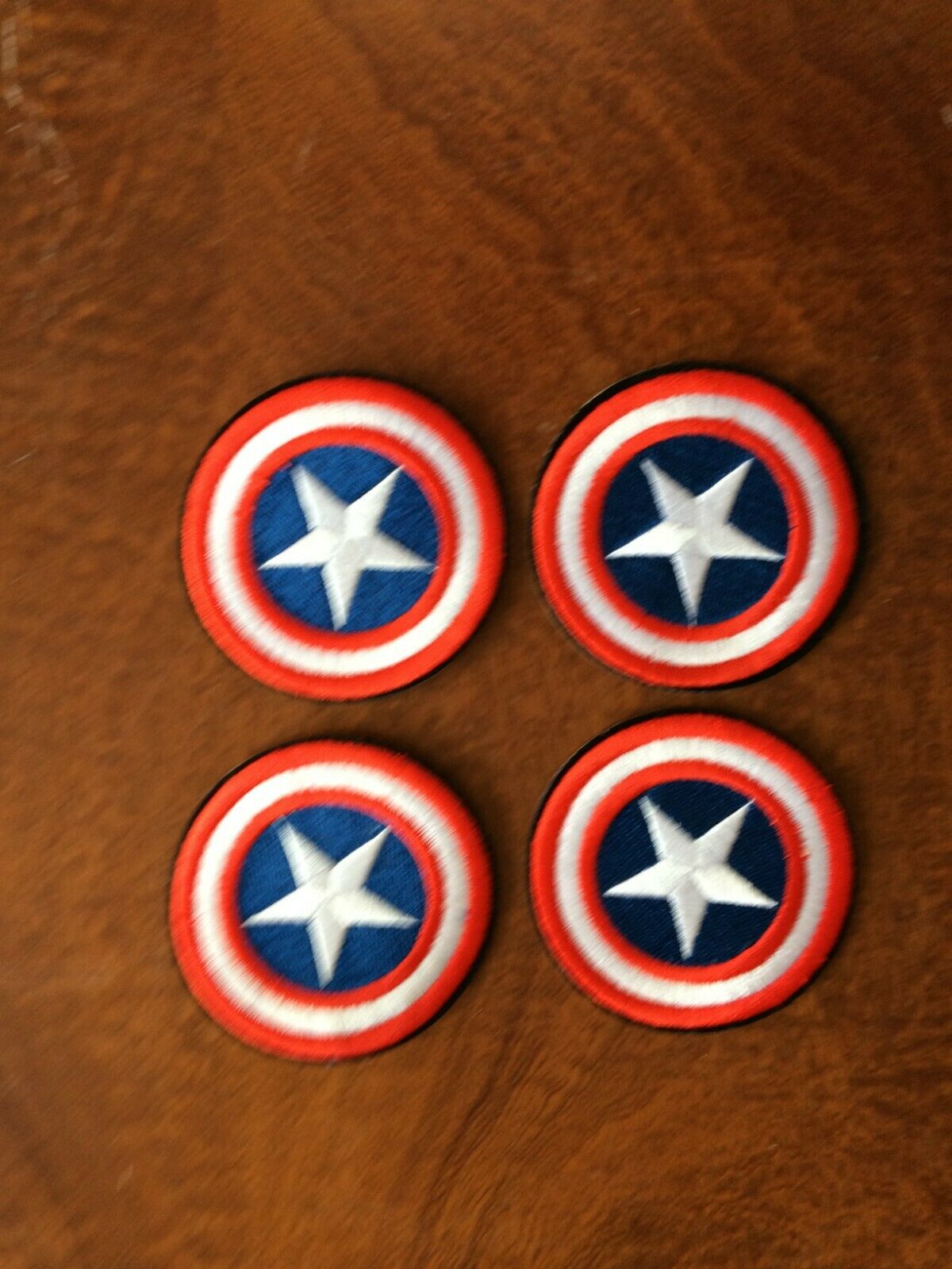 Captain America Set Of 4 Embroidered Patch, Sew/iron/on New