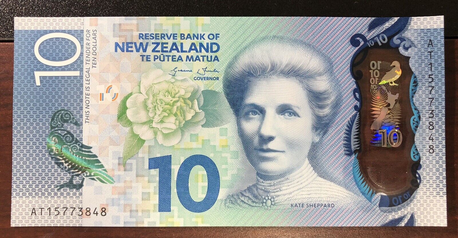 New Zealand 10 Dollars P 192 2015 Unc Polymer Note,
