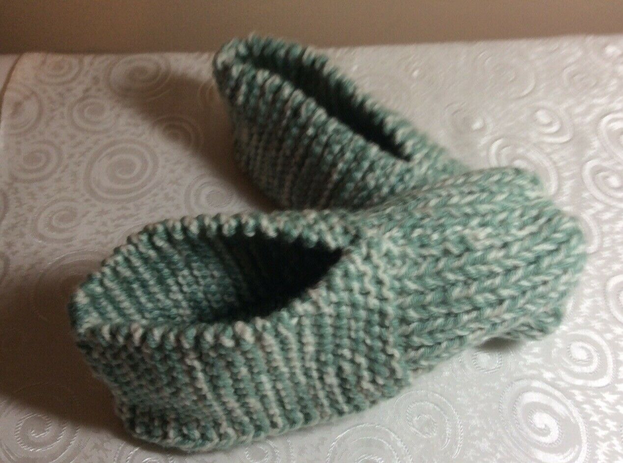 Men’s Hand Knitted Slippers  For Sm/med  (about A 9 Or 10 Shoe Size)