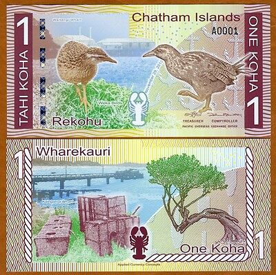 Chatham Islands, 1 Koha, 2013 (2014), Polymer, Unc