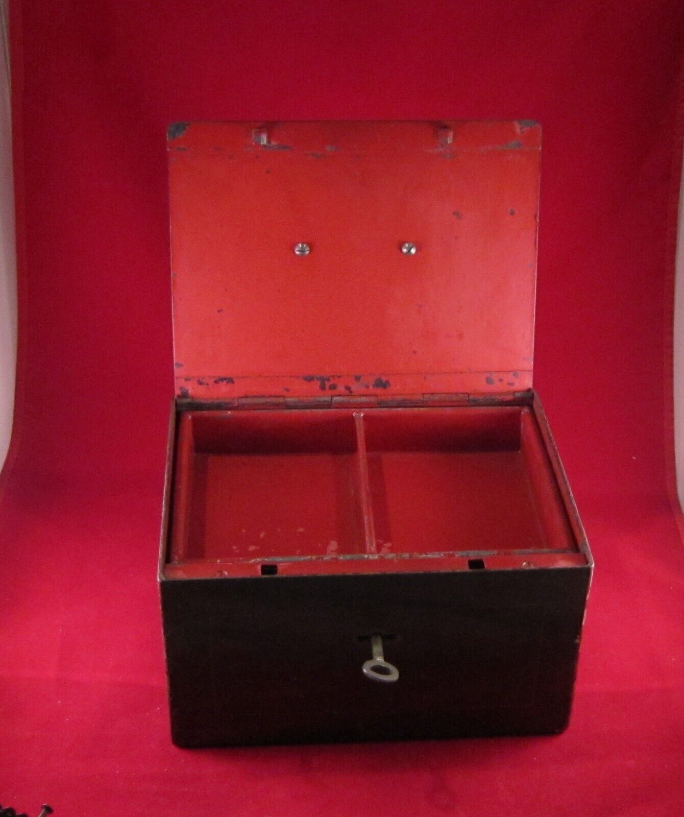 1920's Steel Grain Painted Cash Box From Germany With Burglar Alarm