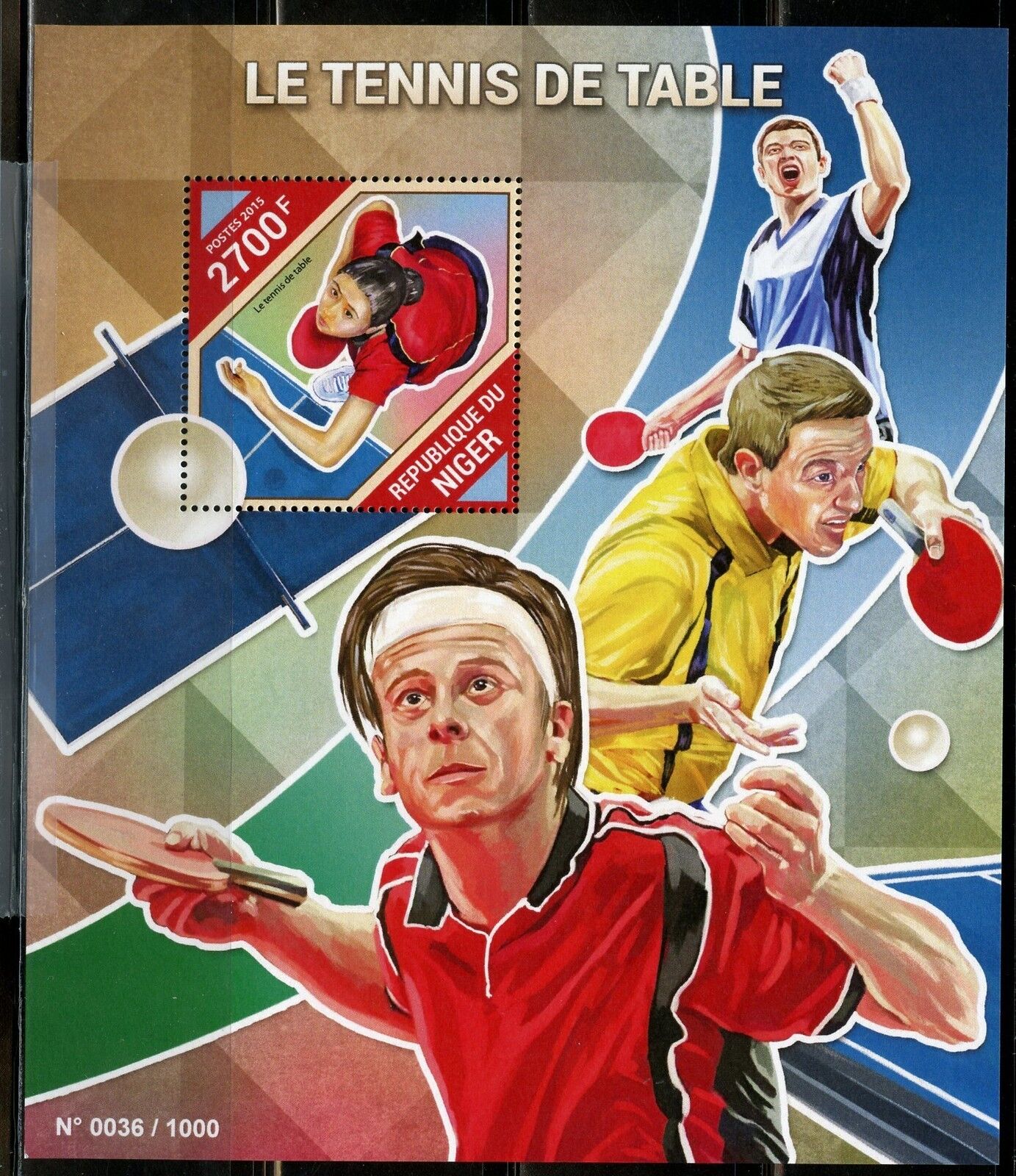Niger  2015 Soviet Table Tennis  Souvenir Sheet   Mint Nh