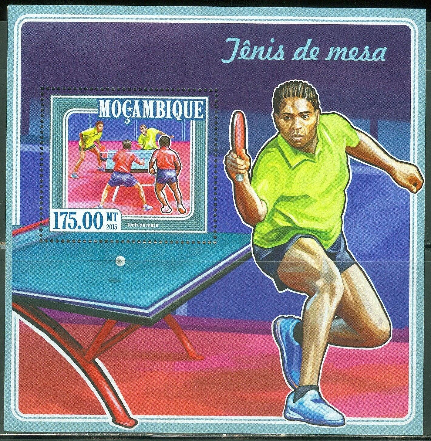 Mozambique 2015 Table Tennis (ping Pong)  Souvenir Sheet  Mint  Nh